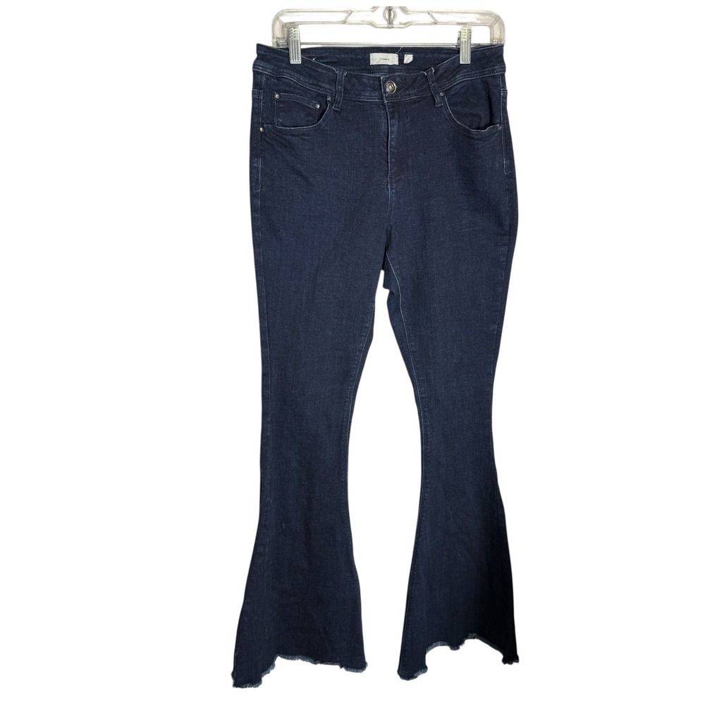 A Loves A Denim Flare Leg Jeans Size 29 Dark Wash Frayed Hem Nordstrom 💙‎